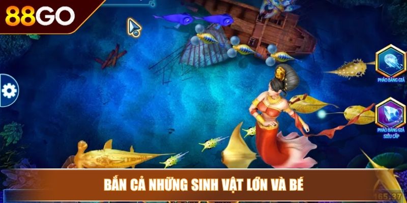 Bắn cá Long Vương 88Go – Chạm Tay Kho Báu Thủy Cung 4 Bắn cả những sinh vật lớn và bé